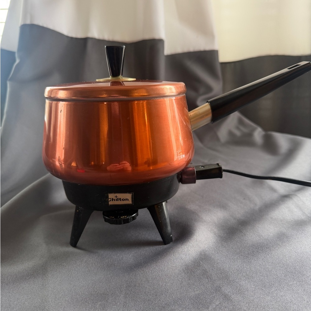 Vintage MCM Chilton Aluminum Electric Fondue Pot Model 92